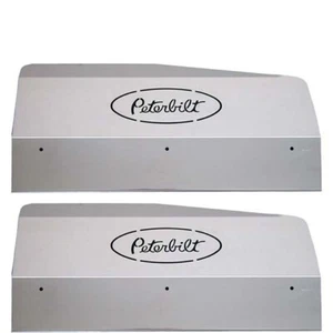 Stainless Steel Fender Shields W/ Peterbilt Logo Fits Peterbilt 378 & 379 - Bild 1 von 2