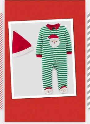 Bebé Niño Dormir N' Play Santa 2 piezas Sombrero Pijama Just One You by Carters 6 meses Nuevo con etiquetas Foto 1 de 4
