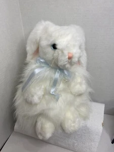 TY Easter Long Hair White Rabbit TY Classic Cashmere Gift Basket 2000 NEW WOW - Picture 1 of 11