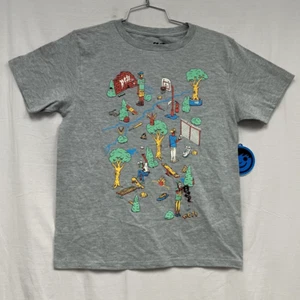 Neff Boys Bully Park T-Shirt Casual Tee Athletic Heather Youth Medium New - Picture 1 of 2