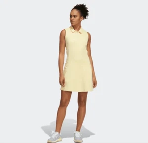 NWT Adidas Go-To Golf Dress M Butter Yellow Tennis Pickleball Country Club - Picture 1 of 14