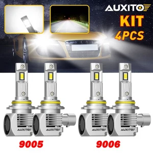 4pcs AUXITO 9005 + 9006 Combo LMP LED Headlight Bulbs Kit High Power 6000K White - Picture 1 of 12