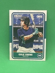 Cole Young 2025 Onyx Vintage Base Card Mariners - Bild 1 von 2