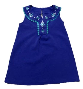 Gymboree Sparkle Safari Ponte Sapphire Tassel Shift Dress Toddler Girls Size 4 - Picture 1 of 5
