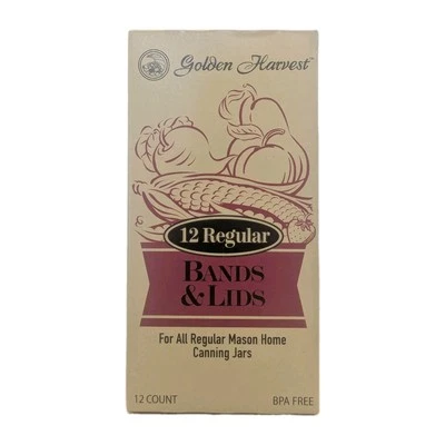 Golden Harvest Tapas y bandas de enlatado de boca regular - Juego de 12 - 1 caja nueva Foto 1 de 4