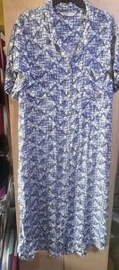 Women's Sonoma Goods For Life Size 2X Blue And White Shirt Dress Tie In Front - Picture 1 of 3