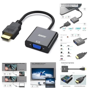 HDMI zu VGA Adapter Unidirektional Kabel Digital zu Analog Kompakt Tragbar - Bild 1 von 10