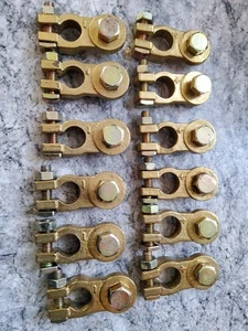 6 x SET  Batterie Polklemme M 10 massiv  MESSING   PKW, LKW, BOOT CAMPING, SOLAR - Bild 1 von 2