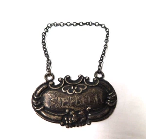 VINTAGE STERLING SILVER SCOTCH BOTTLE HANGER TAG, - Picture 1 of 5