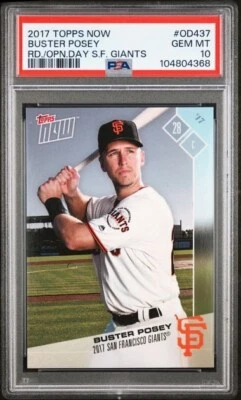 BUSTER POSEY * PSA 10 POP 1 * 2017 TOPPS NOW ROAD OPENING DAY RTOD GIANTS OD-437 - Image 1 of 3