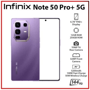 NEW Infinix Note 50 Pro+ Plus 5G PURPLE 12GB+256GB Dual SIM Android Mobile Phone - Bild 1 von 2
