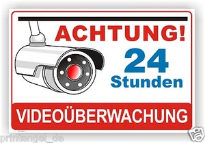 Schild oder Aufkleber - Achtung Videoüberwachung - Videoüberwacht Schilder Vi11 - Bild 1 von 1