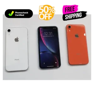 Apple iPhone XR 64GB GSM Unlocked Verizon T-Mobile -White Coral Blue- Excellent - Picture 1 of 9