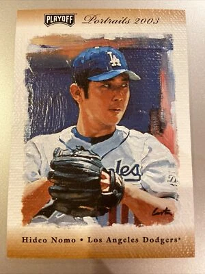HIDEO NOMO 2003 Playoff Portraits Materials Combo Bronze Bat/Jersey #’d 42/50 - Image 1 of 2