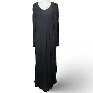 BISHUIGE Long Sleeve Casual Maxi Dress w/ Pockets, Pullover, Black, Size XL - Picture 1 of 10