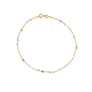 Bracelet with Stones Coloured Yellow Gold 18 Carat - Picture 1 of 1