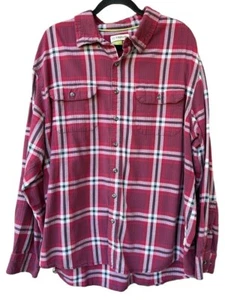 Camicia uomo Magellan outdoor a quadri con bottoni XL vestibilità classica misto cotone burgu - Foto 1 di 6