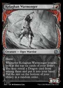 x4 Kolaghan Warmonger (067) - Showcase U MTG March of the Machine: The Aftermath - Picture 1 of 1