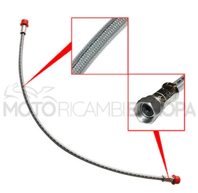 TUBO FRENO AERONAUTICO IN TRECCIA METALLICA [ALLEGRI] - L.800 MM - COD.4GS0800T - Immagine 1 di 3