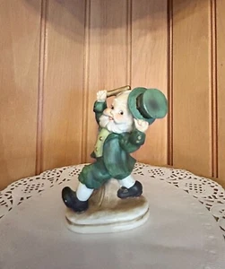 Vintage Lefton Irish Leprechaun Figurine Band Leader Baton St Patrick's Day - Picture 1 of 7
