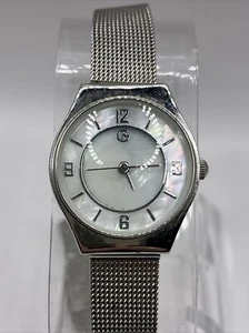 George Damen Quarzuhr MOP Zifferblatt Silber Mesh Metallband - Neue Batterie - Bild 1 von 9