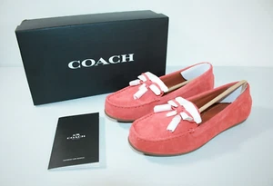 Mocasines para conducir Coach Gia de cuero gamuza para mujer borla 8,5 B naranja NUEVOS - Imagen 1 de 12