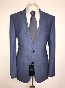 HUGO BOSS - Mens Slim Fit BLUE Weave WOOL SUIT - 42 Reg - W34 L32 - BNWT - Picture 1 of 15