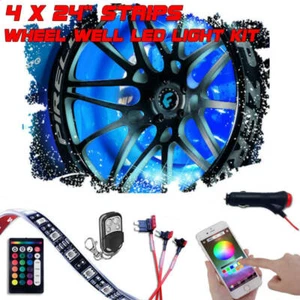 18-Color Wheel Well LED Light Kit Custom Accent Neon Strips Rim Tire Set - Bild 1 von 6
