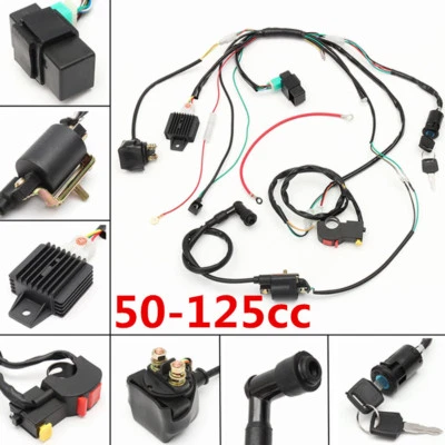 50 70 90 110 125cc Motocicletas ATV Eléctrico Dirt Bike Set Kit de Arnés de Cableado CDI Foto 1 de 4