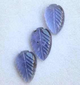 Natural Iolite Carving Pear Leaf Shape Blue Carved Gemstone for Jewelry 8.20 Ct - Picture 1 of 2