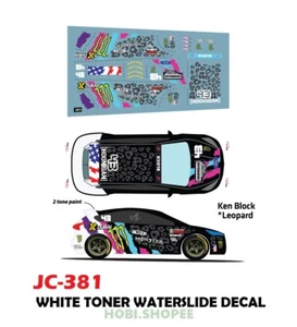 Calcomanías de tobogán acuático de tóner blanco JC-9381 KEN BLOCK LEOPARDO, 1:64 Hot Wheels - Imagen 1 de 4