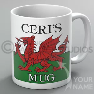 Tazza Mug Galles Nome Bandiera Gallese Cymru Drago Gallese Cymraeg Cwtch Regalo Compleanno - Foto 1 di 1