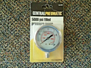 " NOS " Central Pneumatic Item 68252 5000 PSI Glycerin Filled Pressure Gauge - Picture 1 of 9