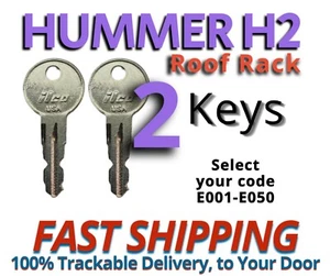 Hummer H2 Keys Roof Rack Rooftop Cross Bar Replacement Key cut to code E001-E050 - Picture 1 of 3