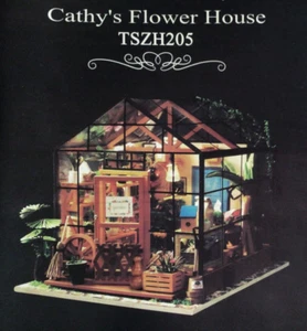 Cathy’s Flower House Detailed Greenhouse Building DIY Craft Kit TSZH205 - Picture 1 of 22