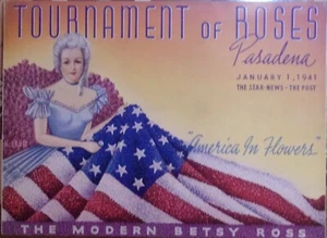Rose Parade Program 1941, Betsy Ross cover, with envelope - Picture 1 of 2