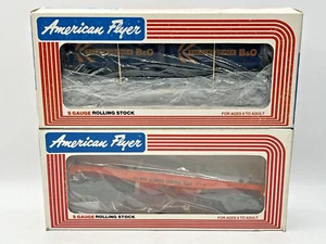 American Flyer S Gauge 9000 B&O Flatcar w/Vans & 48505 IC Flat W/ Bulkheads NIB - Picture 1 of 7