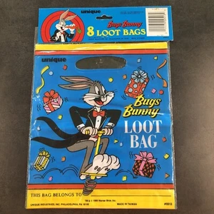 Bugs Bunny Loot Bags Unique1989 Vintage Birthday 8 Bags New And Sealed - Picture 1 of 5