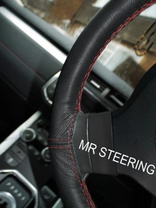 FOR MERCEDES CLK W208 96-02 LEATHER STEERING WHEEL COVER DARK RED DOUBLE STITCH - Picture 1 of 4