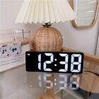 Glass Clock Mirror Surface Led Lights Mute Electronic Alarm Clock  Home