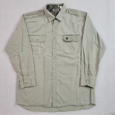 Vintage Mossy Oak Companions Button Up Long Sleeve Shirt Tan Color Size XL - Image 1 of 4