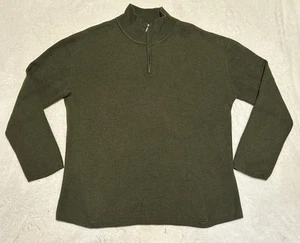 Patagonia 1/4 Zip 100% Merino Wool Green Pullover Knit Sweater Men’s Medium - Picture 1 of 5