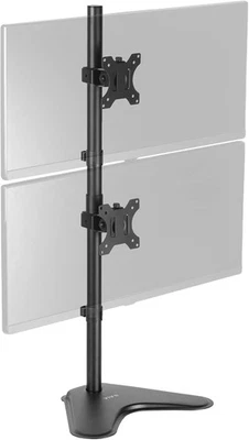 VIVO Dual Monitor Desk Stand Free-Standing LCD Mount, Holds in Stacked Black  - Image 1 of 4