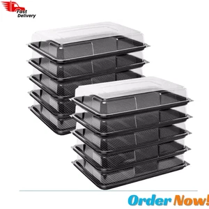 Schwarze Sandwichplatten + Deckel umweltfreundlich & wiederverwendbar Kuchen Buffet Party Display - Bild 1 von 15
