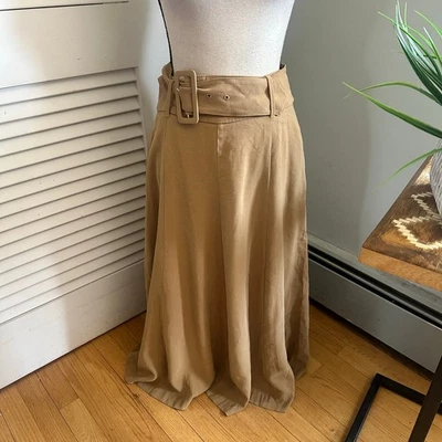 Falda Boden Mujer 6 Camel Maxi Cinturón Clásica Preppy Dinero Antiguo Minimalista Foto 1 de 4