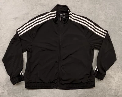 Chaqueta deportiva Adidas para hombre XL negra blanca Essentials 3 rayas cremallera completa Foto 1 de 4