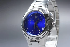 S size [N MINT] TAG HEUER Kirium CL1112-0 Chronograph Blue Dial Qz Men's Watch - Picture 1 of 10