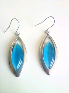 Turquoise Silver Cat Eye Macskaszem Necklace, Bracelet And Earrings Set - Picture 1 of 8