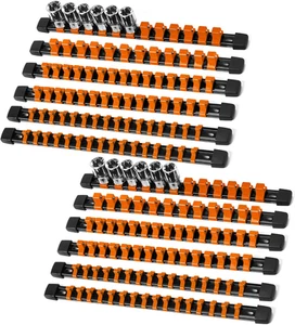 Socket Organizer Drive ABS Tools - Orange Socket Holder, Premium Quality 12 Piec - Picture 1 of 12