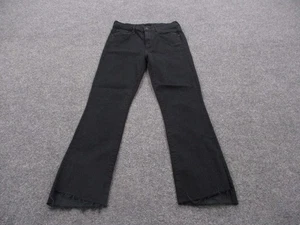 Mother Jeans Womens 27 Black Denim Insider Crop Step Frayed Not Guilty Stretch - Picture 1 of 15